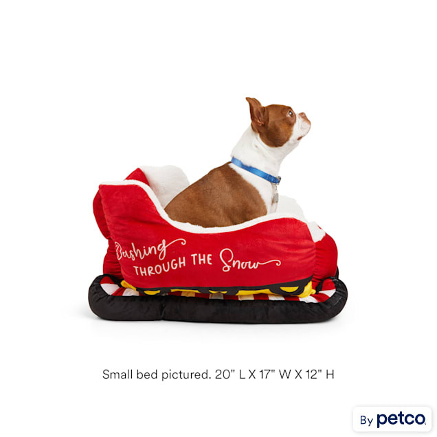 Merry Makings Sleigh Pet Bed, 20" L X 17" W X 12" H, Small | Petco