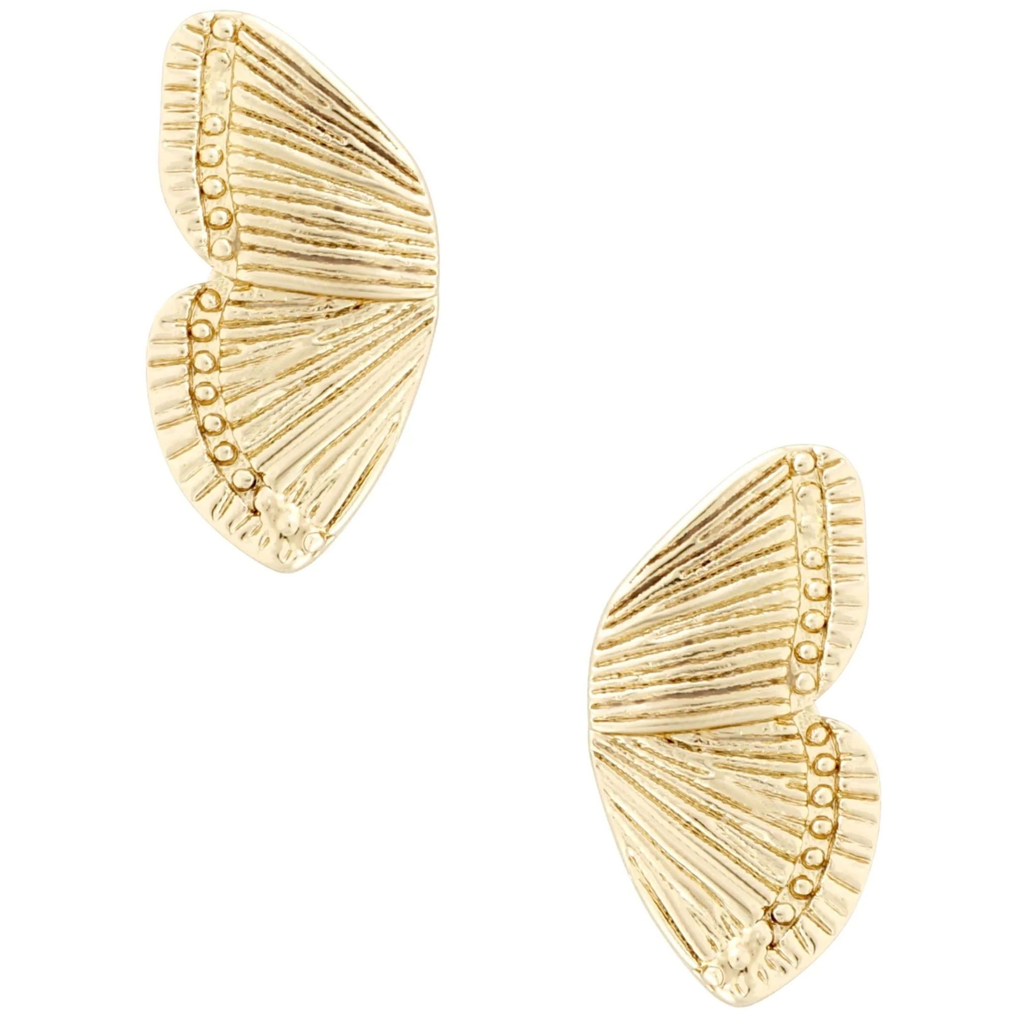 Dani Earrings | Five and Two Jewelry | Dainty Gold Butterfly Wing Earrings | Five And Two Jewelry