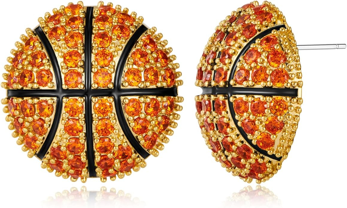 LILIE&WHITE Ball Earrings Basketball Football Baseball Softball Volleyball Tennis Rugby Earrings ... | Amazon (US)
