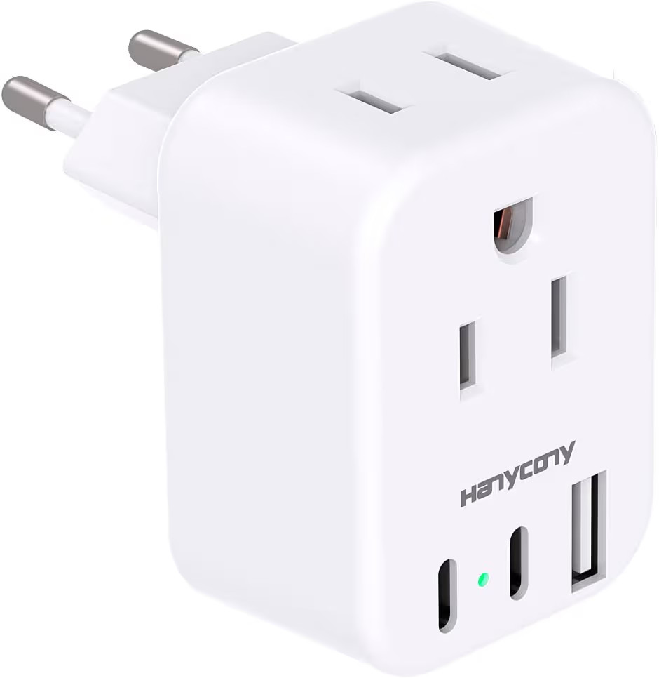 HANYCONY European Travel Plug Adapter USB C, International Plug Adapter, US to Europe Adapter Plu... | Amazon (US)