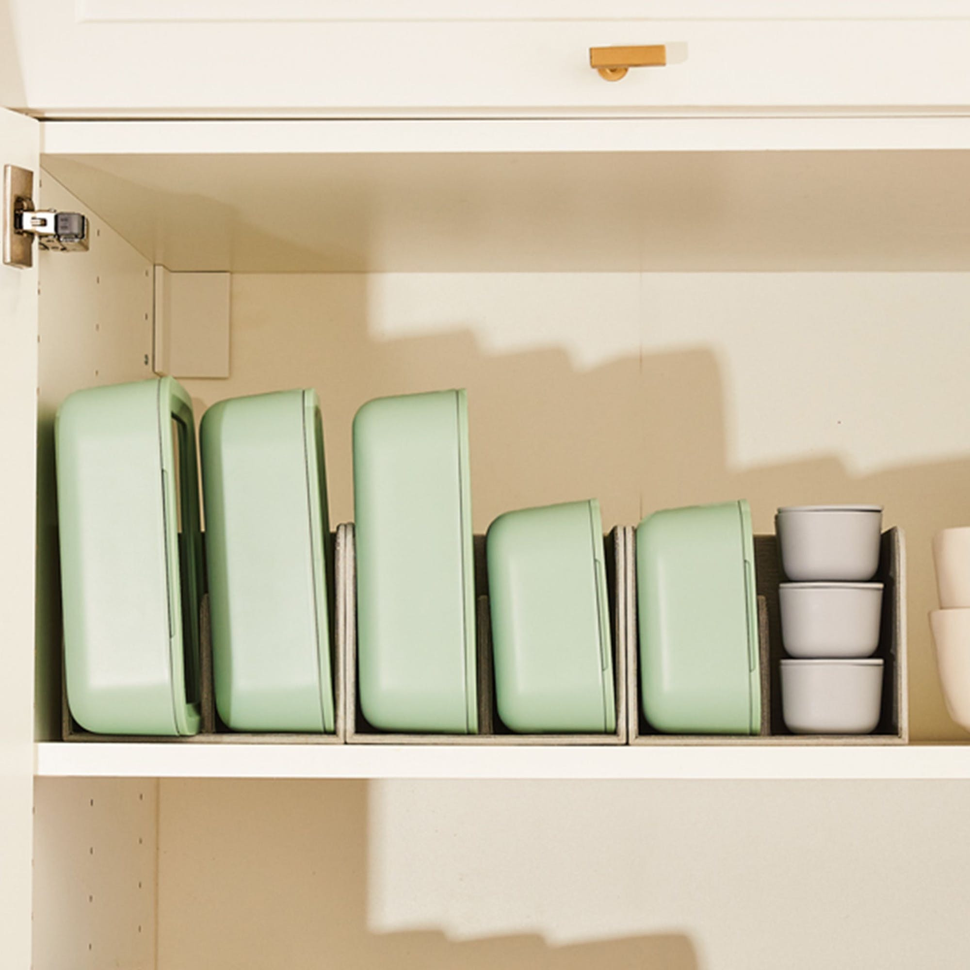 14 Piece Food Storage Set In Mist | BPA-Free, Non-Toxic Ceramic-Coated Glass Containers | Stackable With Airtight Lids | Caraway | Caraway