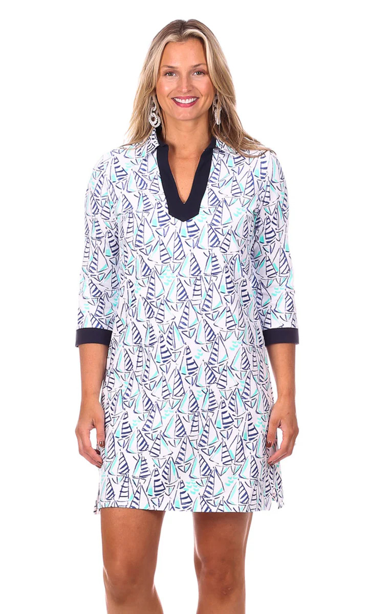 Cecilia Dress in Sailboat Print | Duffield Lane