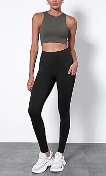 ODODOS Women's High Waisted Yoga Capris with Pockets,Tummy Control Non See Through Workout Sports... | Amazon (US)