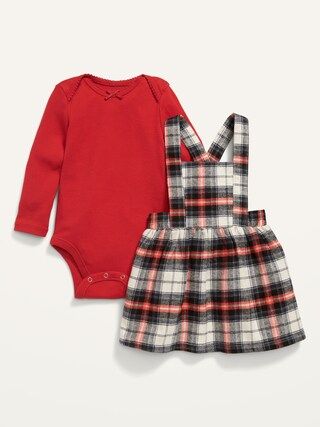 Plaid Flannel Skirtall &#x26; Bodysuit Set for Baby | Old Navy (US)