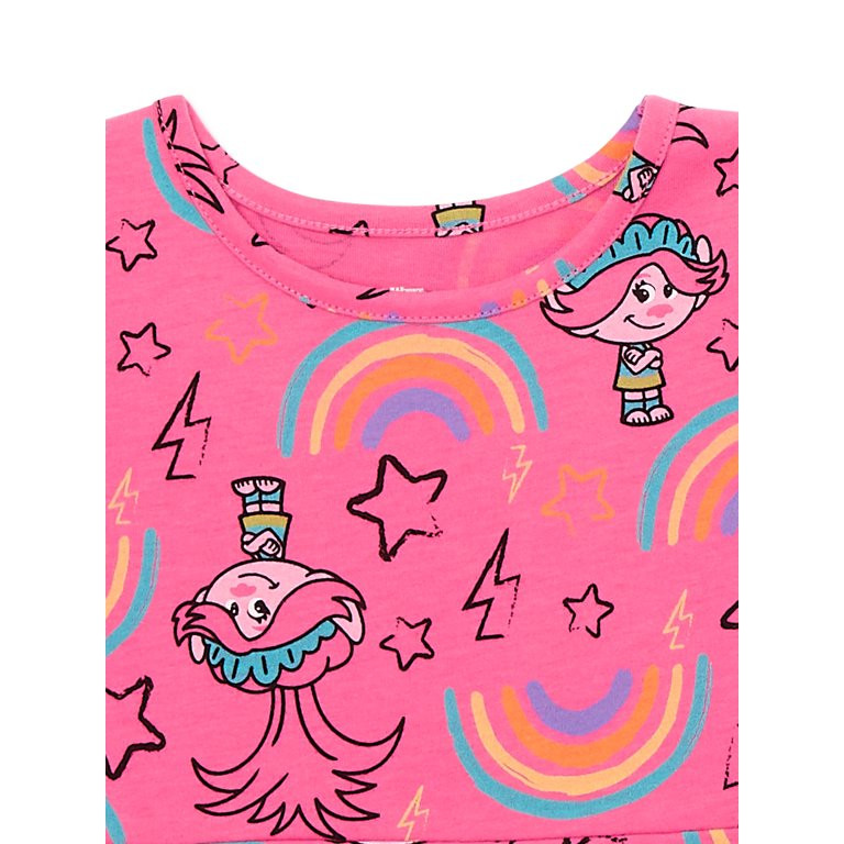 Trolls Toddler Girl Print Skater Dress, Sizes 12M-5T - Walmart.com | Walmart (US)