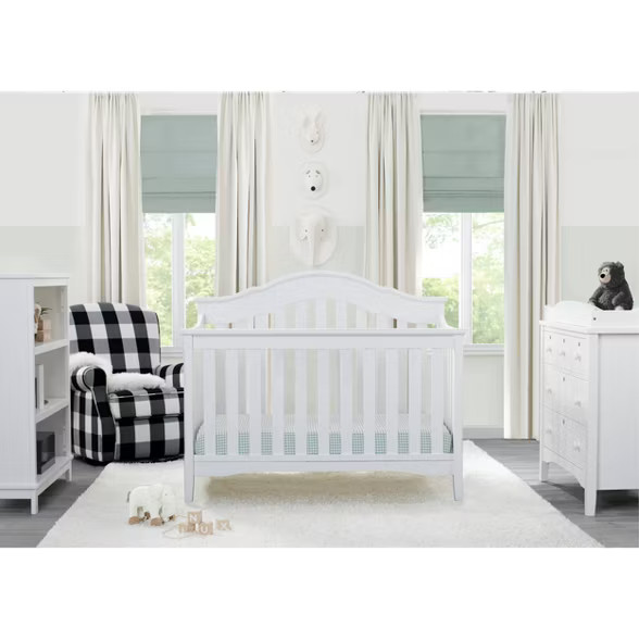 Delta Children Farmhouse 6-in-1 Convertible Crib - Textured White | Target