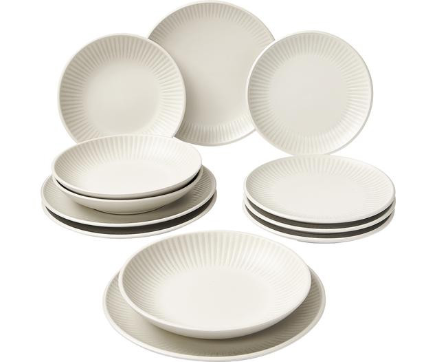 Geschirr-Set Zabelle mit Streifendekor, 4 Personen (12-tlg.) | Westwing EU