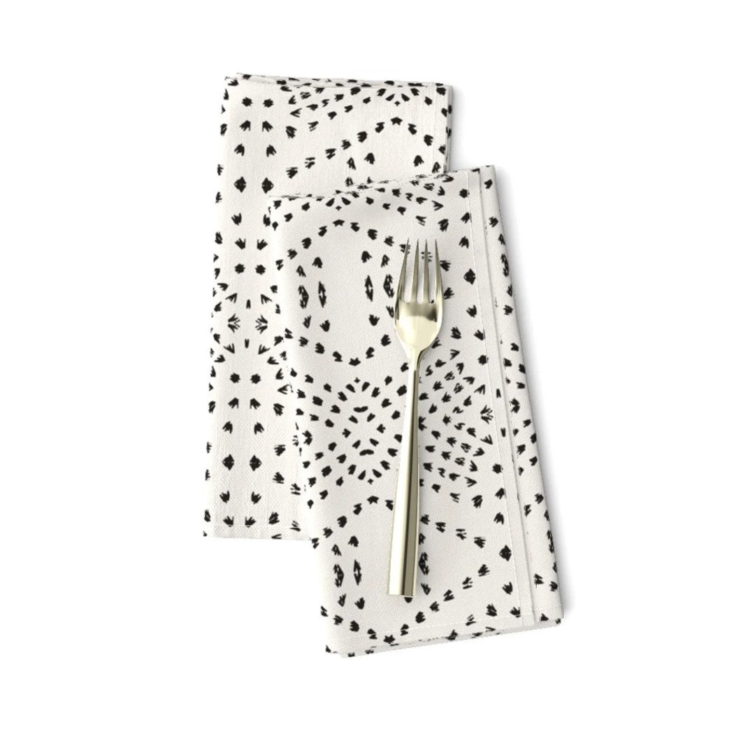 Black Dinner Napkins (Set of 2) - Boho_tile Smaller by holli_zollinger - White Modern Dot Pattern... | Etsy (US)