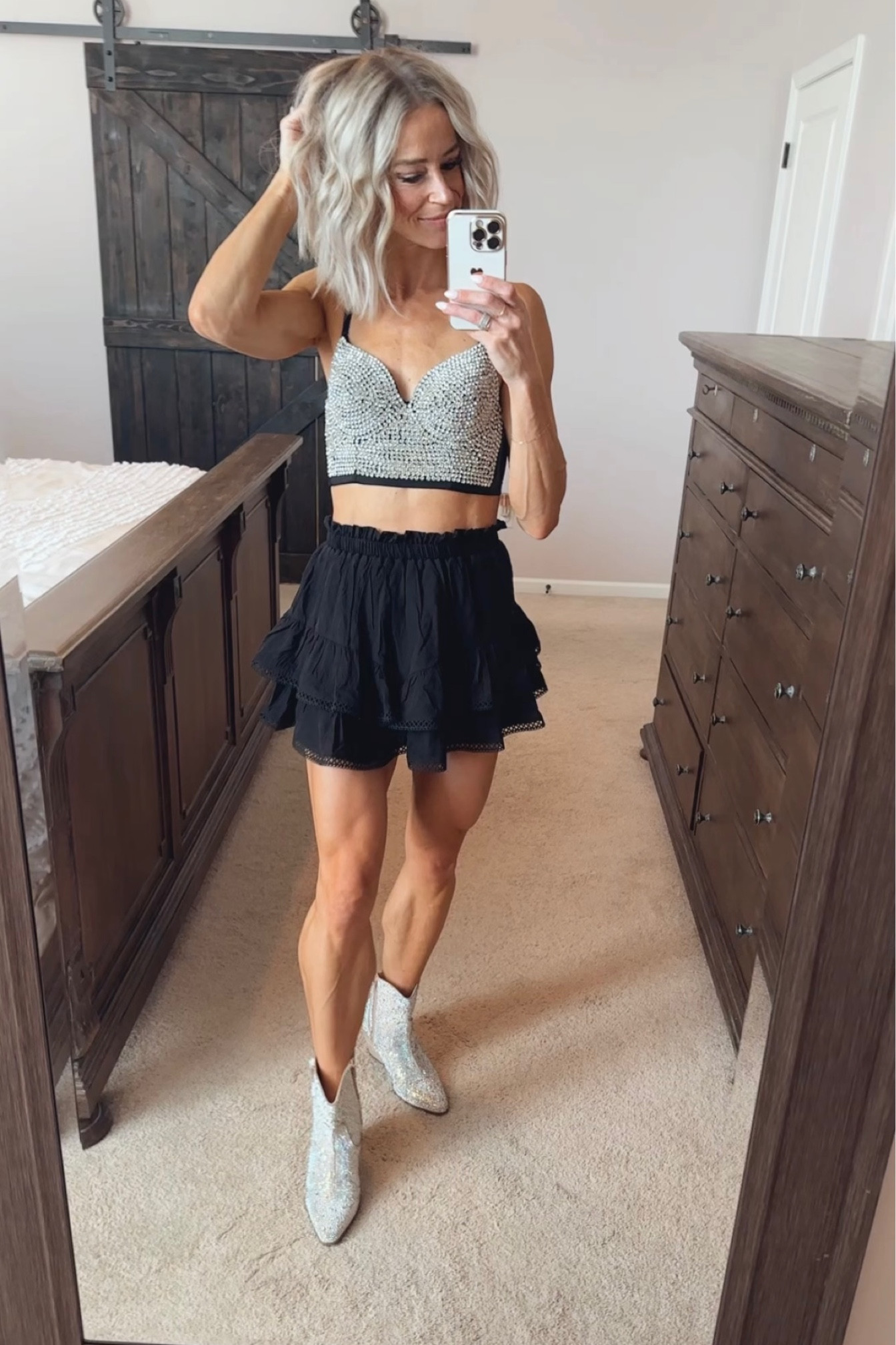 🪩 Beyoncé 🪩
This showstopper rhinestone corset top is super comfortable, has adjustable straps, and adjustable bra hook and eye closures in the back. Love it paired with this black ruffle skort. 
#festival #beyonce #concertoutfit 

#LTKstyletip #LTKfindsunder50