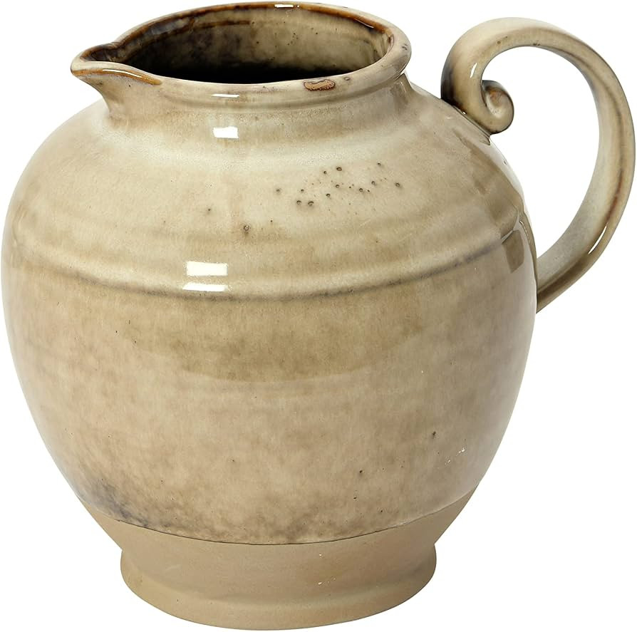 Creative Co-Op Stoneware Pitcher, Naturally Varying Reactive Glaze, Greige | Amazon (US)