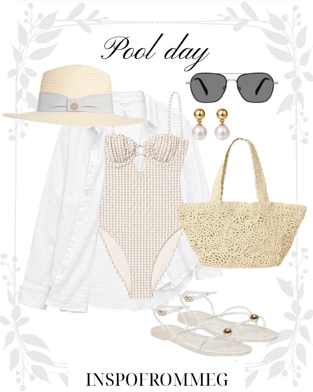 pool day outfit, summer outfit inspo, beach outfit, vacation outfit, resort wear, neutral summer outfit, preppy summer style, coastal grandma outfit, clean girl aesthetic, chic summer outfit, feminine summer style, white coverup, linen button down, one piece swimsuit, gingham swimsuit, neutral swimwear, straw tote bag, woven bag, crochet tote, beach bag essentials, straw hat outfit, wide brim hat, summer accessories, pearl earrings, gold jewelry, sunglasses outfit, neutral sandals, clear sandals, gold detail sandals, poolside style, beach day essentials, summer packing list, vacation wardrobe, minimal chic outfit, target style, amazon finds, affordable fashion, LTK style 

 

#LTKgrwm #LTKootd #LTKSeasonal