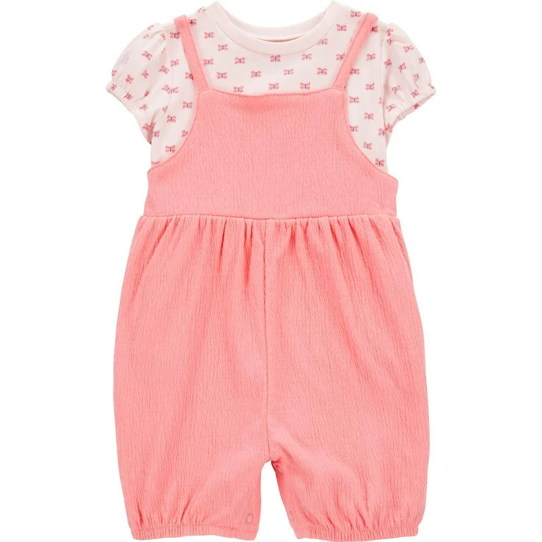 Carter's Child of Mine Baby Girl Romper, 2-Piece, Sizes 0/3-24 Months | Walmart (US)