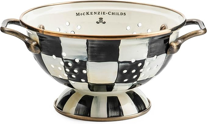 MACKENZIE-CHILDS Enamel Colander, Decorative Kitchen Strainer, Small, Black-and-White Courtly Che... | Amazon (US)