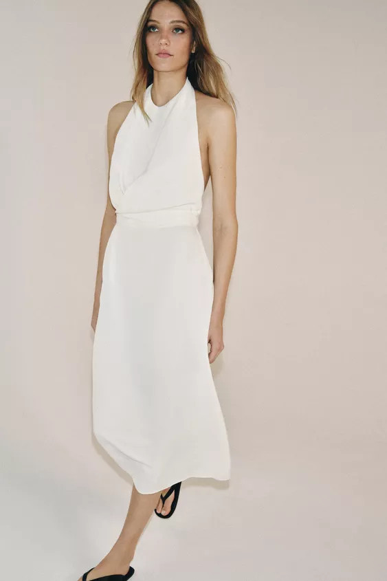 ZW COLLECTION FLOWING HALTER DRESS | Zara UK