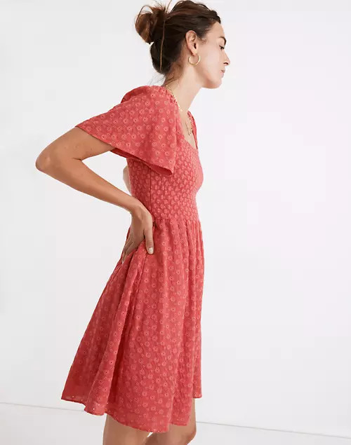 Eyelet Lucie Smocked Mini Dress | Madewell