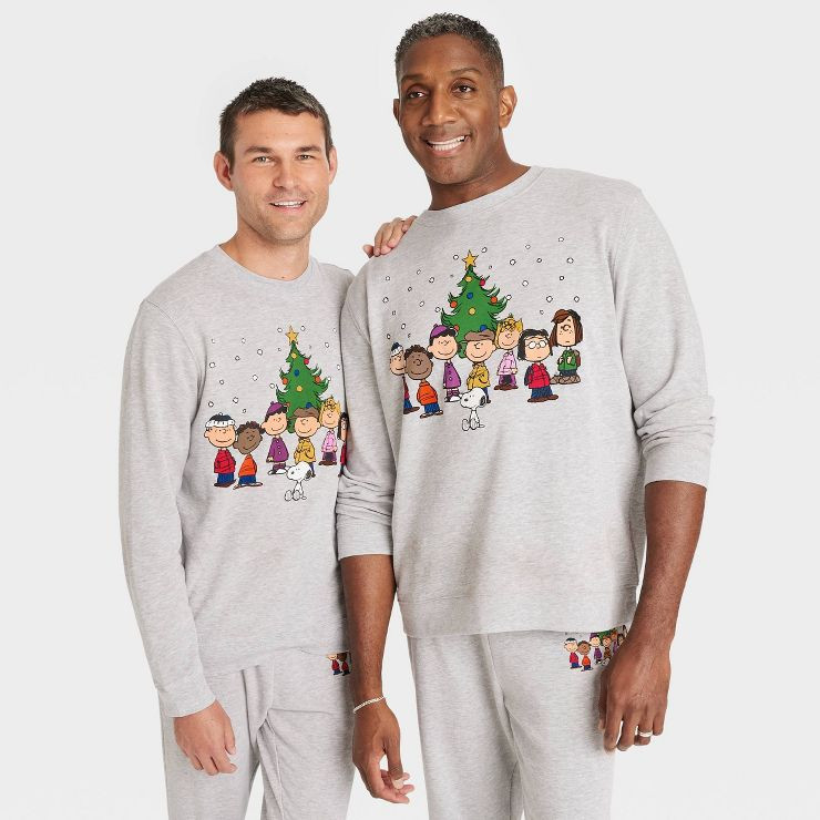 Adult Peanuts Snoopy Graphic Sweatshirt - Light Gray | Target