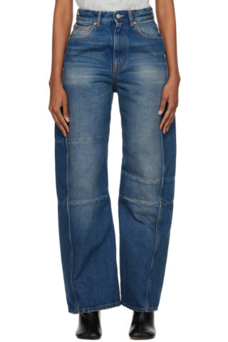 Blue Paneled Jeans | SSENSE