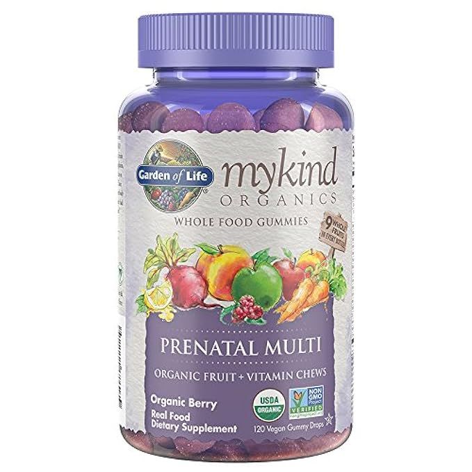 Garden of Life - mykind Organics Prenatal Gummy Vitamins - Berry - Organic, Non-GMO, Vegan, Kosher C | Amazon (US)