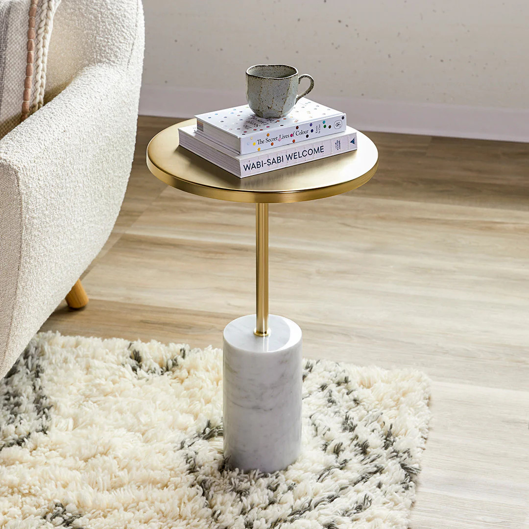 Narro Marble Side Table - Brass | Article