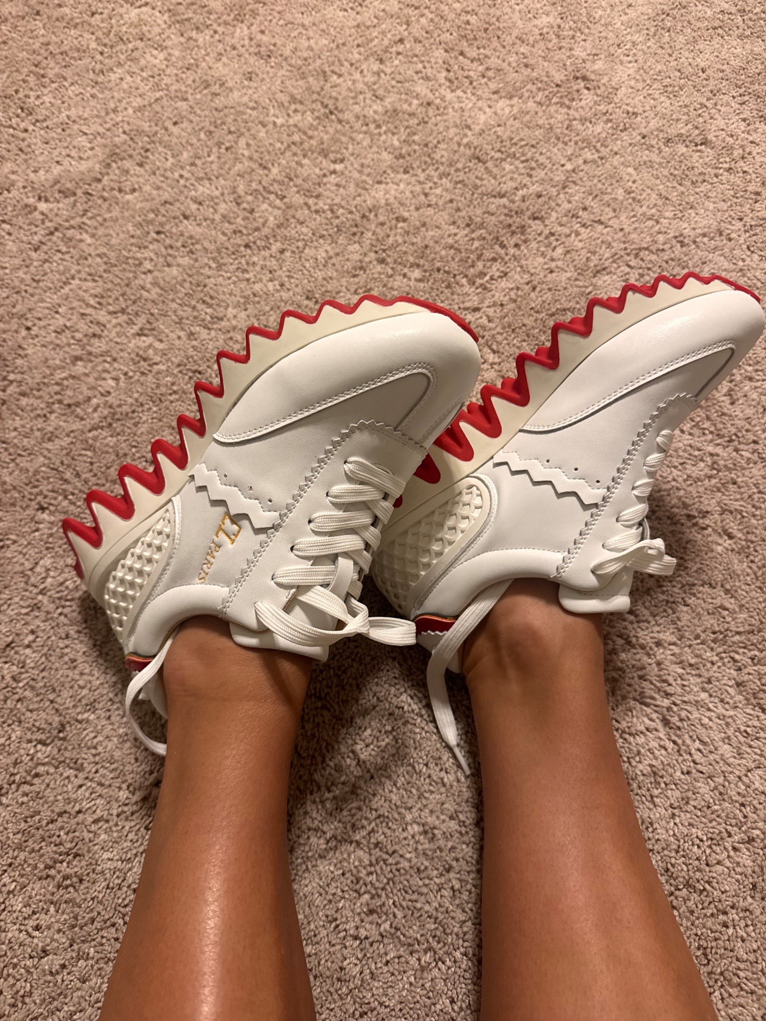 The sickest kicks

Shoes. Sneakers. cl. Christian Louboutin. Shark. Red bottom. Luxe. Dupe  