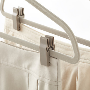 The Container Store® Pant/Skirt Hanger Clip Linen Pkg/10 | The Container Store