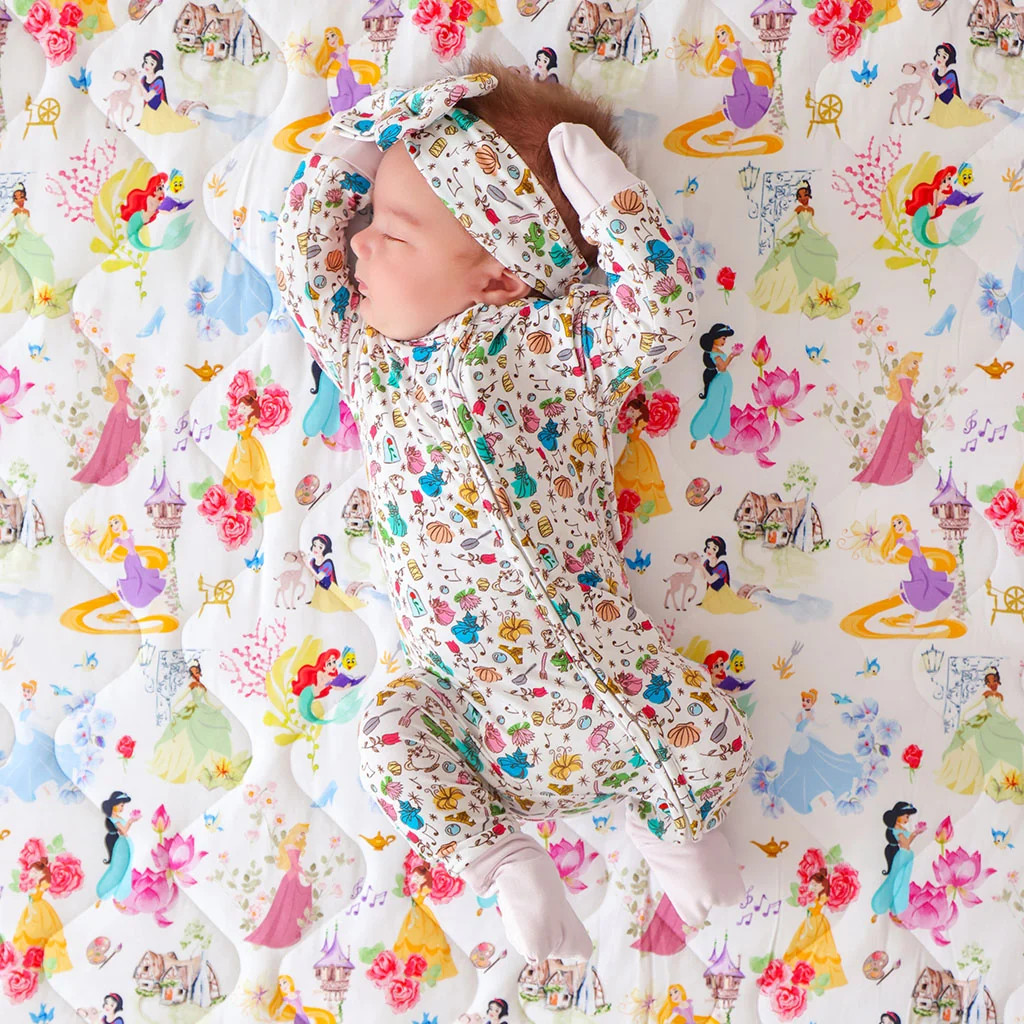 Disney White Baby Convertible Sleeper | Princess Friends | Posh Peanut