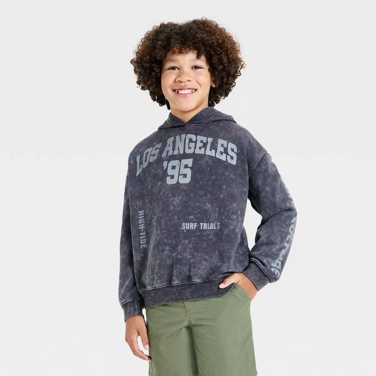 Grayson Threads Kids Boys' Hawaii Graphic Hooded Pullover Sweatshirt - Brown L | Target