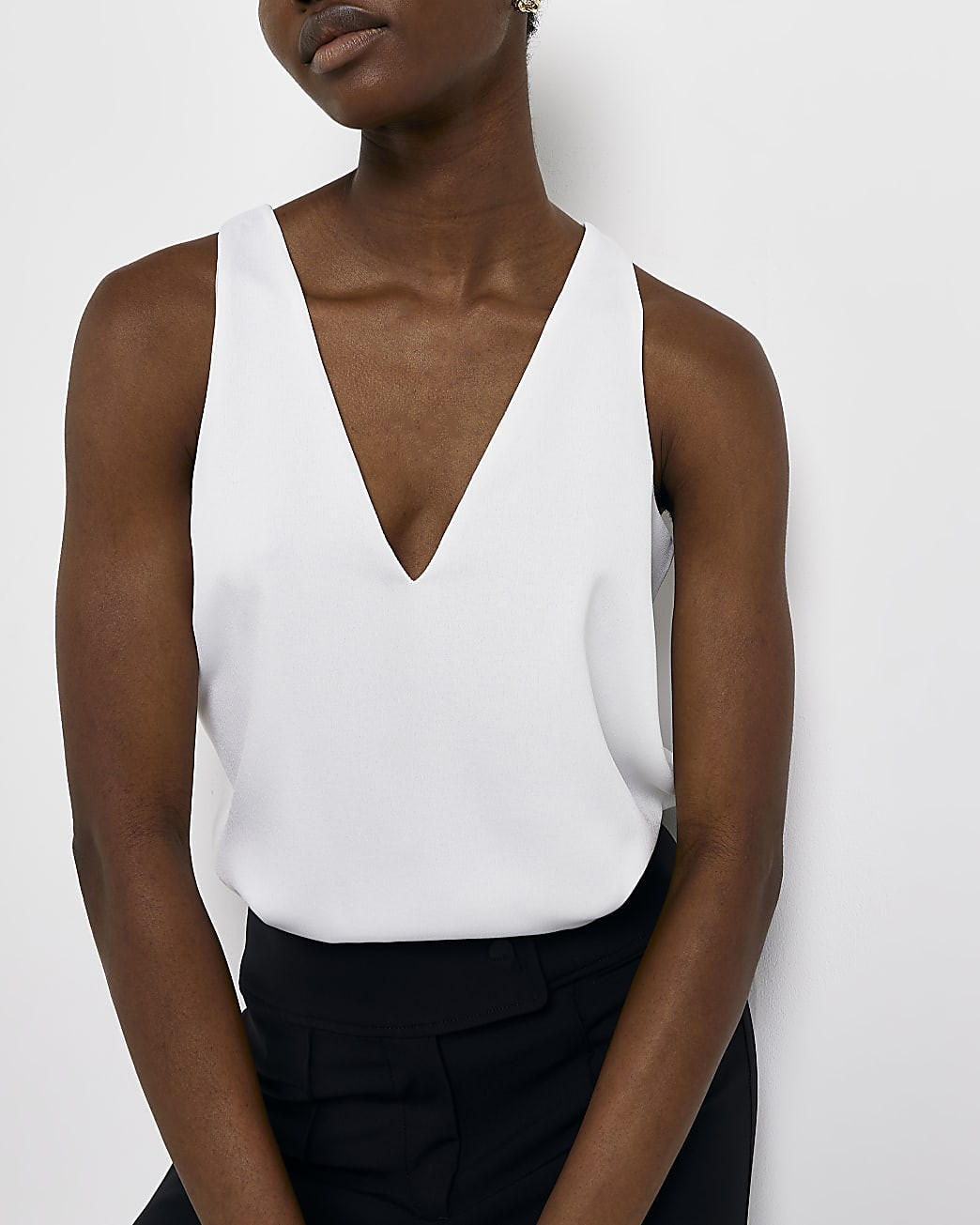 White satin tank top | River Island (UK & IE)