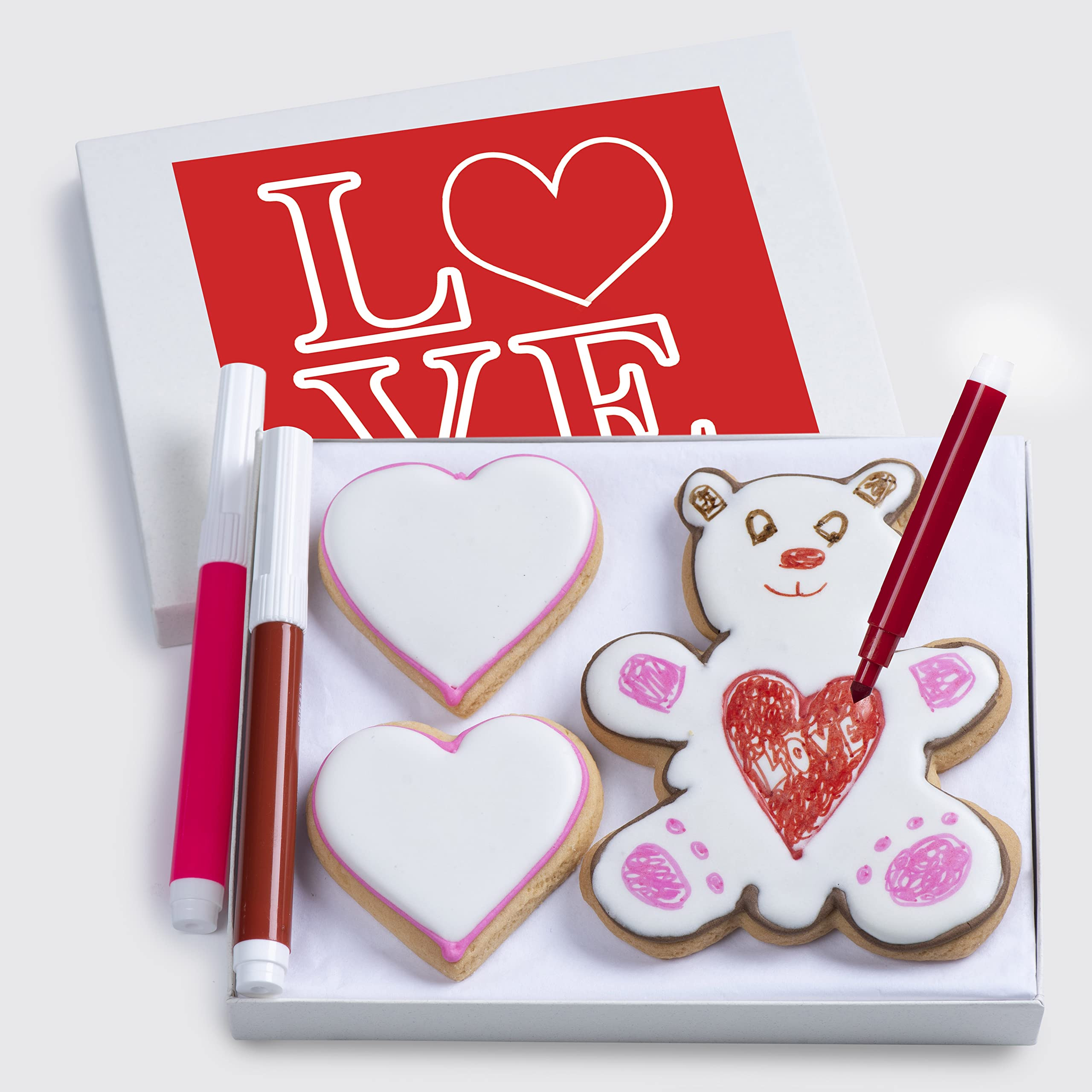 Valentines Day Cookies Gift Basket Decorating Kit With Edible Markers, Gourmet Food Gifts Set, Un... | Amazon (US)
