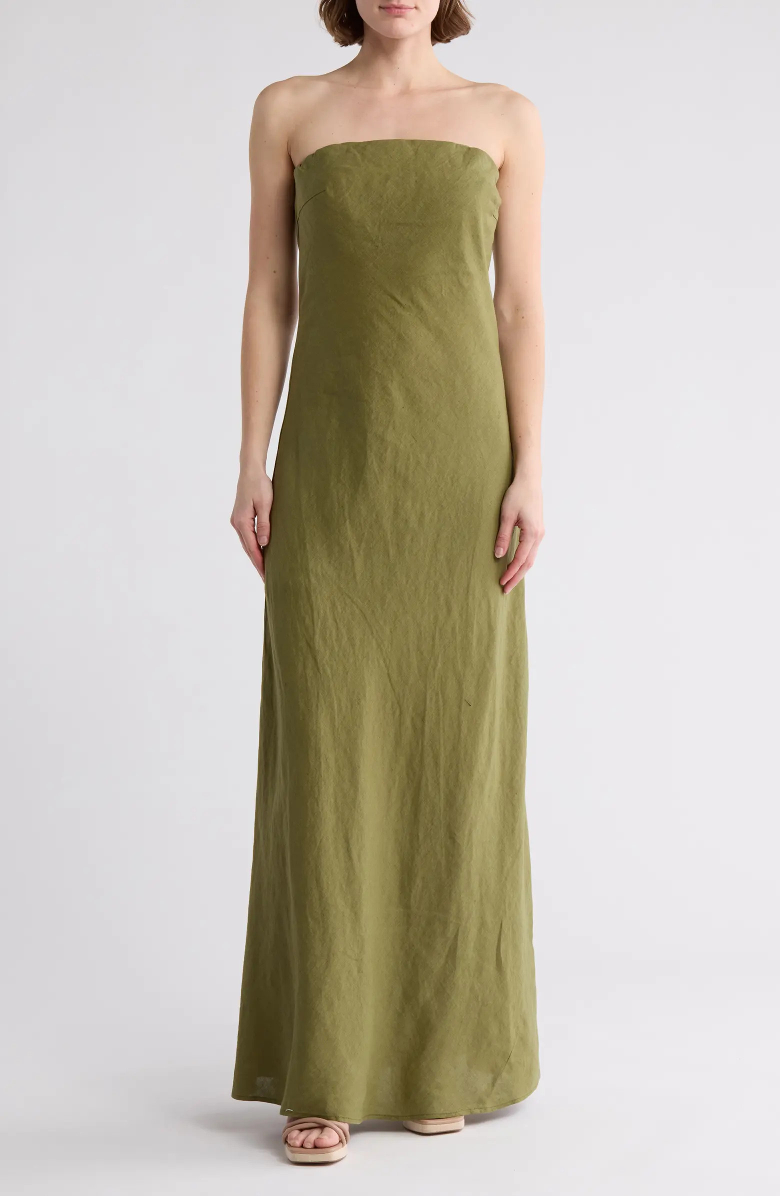 Brynne Strapless Linen Maxi Dress | Nordstrom Rack