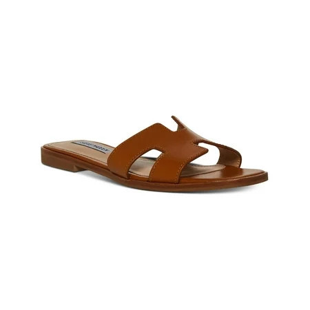 Steve Madden Womens Hadyn Leather Open Toe Slide Sandals | Walmart (US)