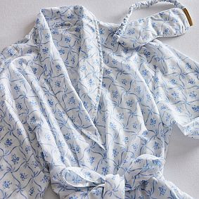 LoveShackFancy Floral Trellis Silky Robe &amp; Floral Trellis Eye Mask Set | Pottery Barn Teen