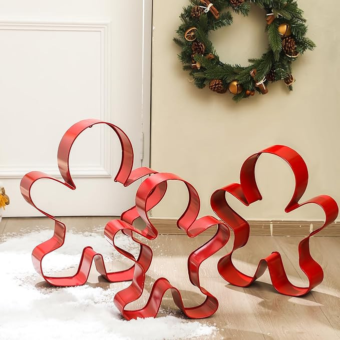 Tandefio 3 Pcs Extra Large Gingerbread Cookie Cutter Wall Sign 20 Inch Christmas Stainless Steel ... | Amazon (US)