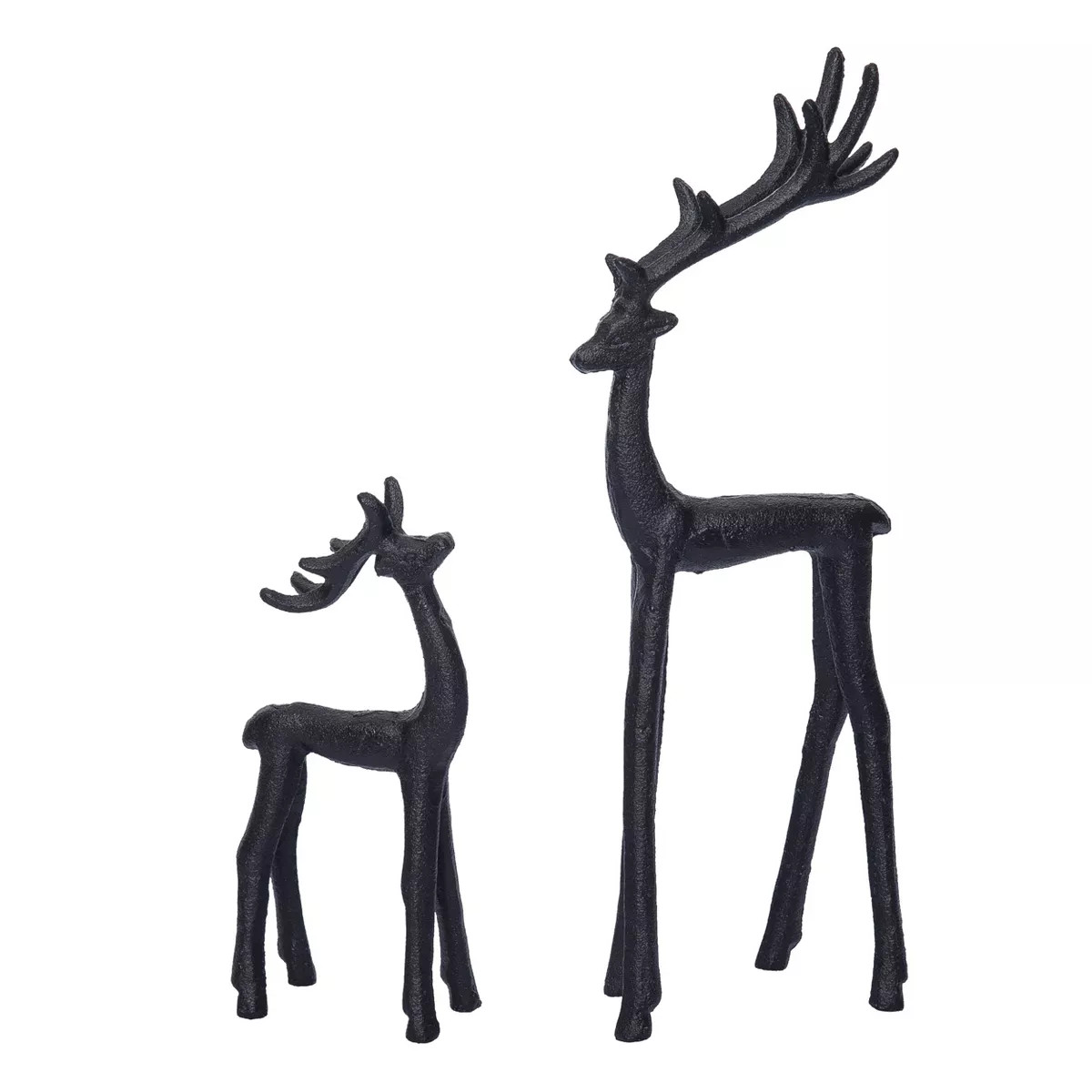 Transpac Set of 2 Iron Reindeer Figurines Black Metal Christmas Tabletop Decor for Holiday Celebr... | Target