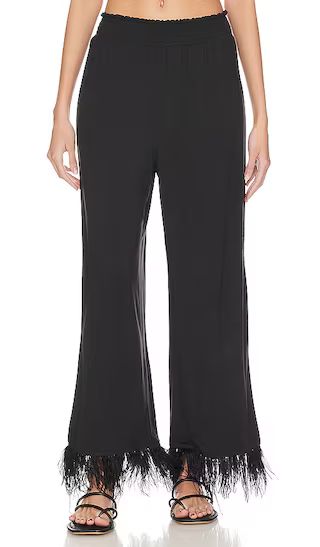 Feather Pull On Pant in Black & Black Feathers | Revolve Clothing (Global)