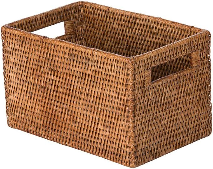 KOUBOO La Jolla Rattan Shelf Handles, Small, Honey-Brown Storage Basket, | Amazon (US)
