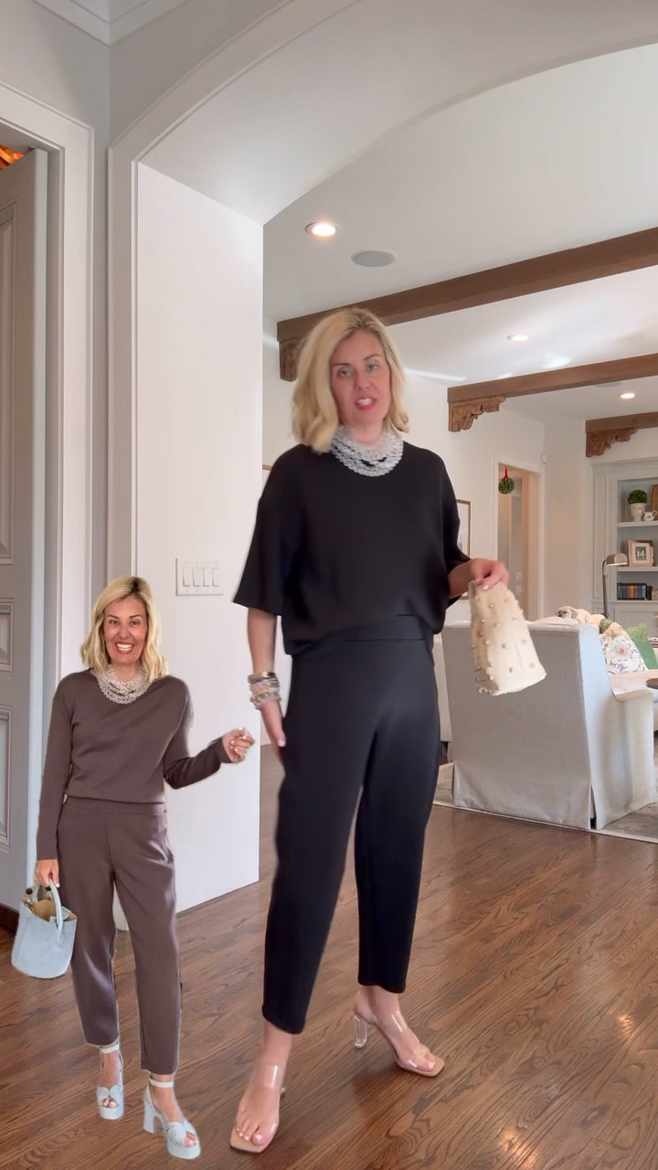 Y’all..… the Spanx relaxed tee on major sale! Showing you how I dress up my Spanx air essentials. Literally pieces that you can wear from day to night and perfect for travel! ￼

I wear small in top & small petite (sometimes regular length) in barrel pant. 

#LTKSaleAlert #LTKdayinmylife #LTKPetite