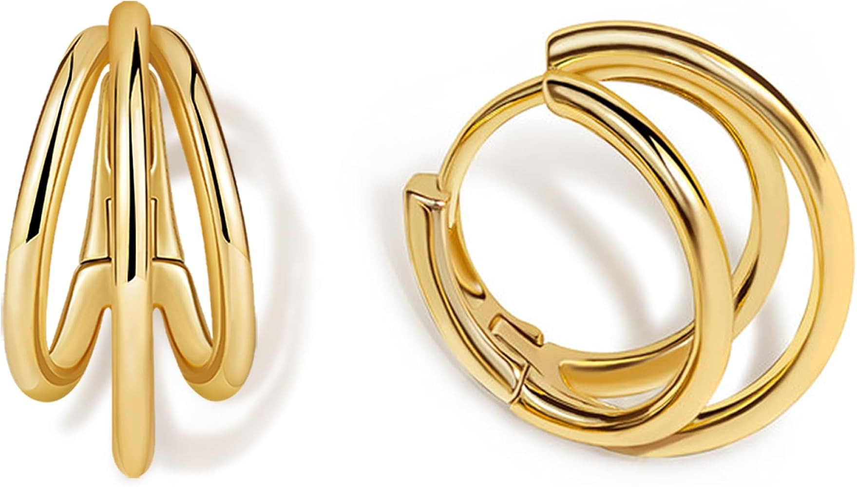 Me&Hz Gold Huggie Earrings Small Huggie Hoop Earrings for Women 14K Gold Plated Hypoallergenic Cu... | Amazon (US)