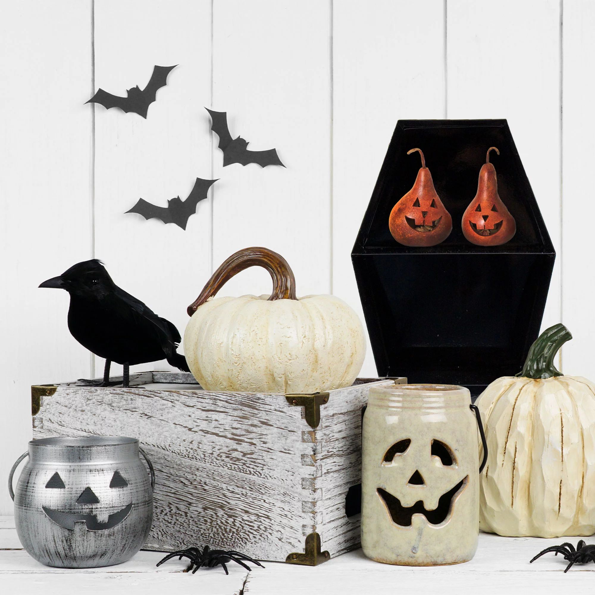 Way To Celebrate Black Iron Halloween Coffin Shelves | Walmart (US)