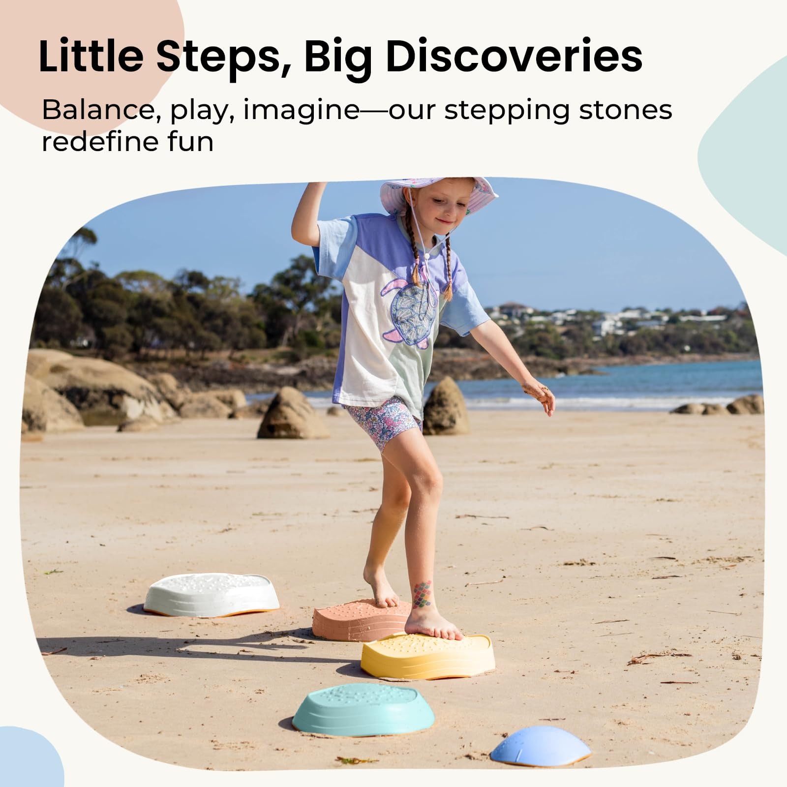 Tiny Land Stepping Stones for Kids, 5pcs Non-Slip Toddler Stepping Stones, Sensory Stepping Stone... | Amazon (US)
