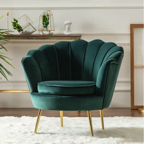 Floreal 32'' Wide Tufted Velvet Barrel Chair | Wayfair North America