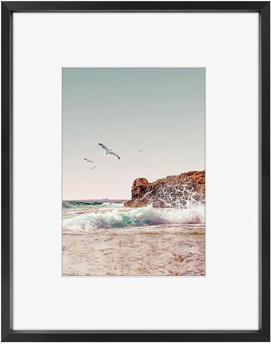 Frametory, 8x10 Metal Picture Frame with Mat for 5x7 Picture & Real Glass, Aluminum Photo Frame C... | Amazon (US)