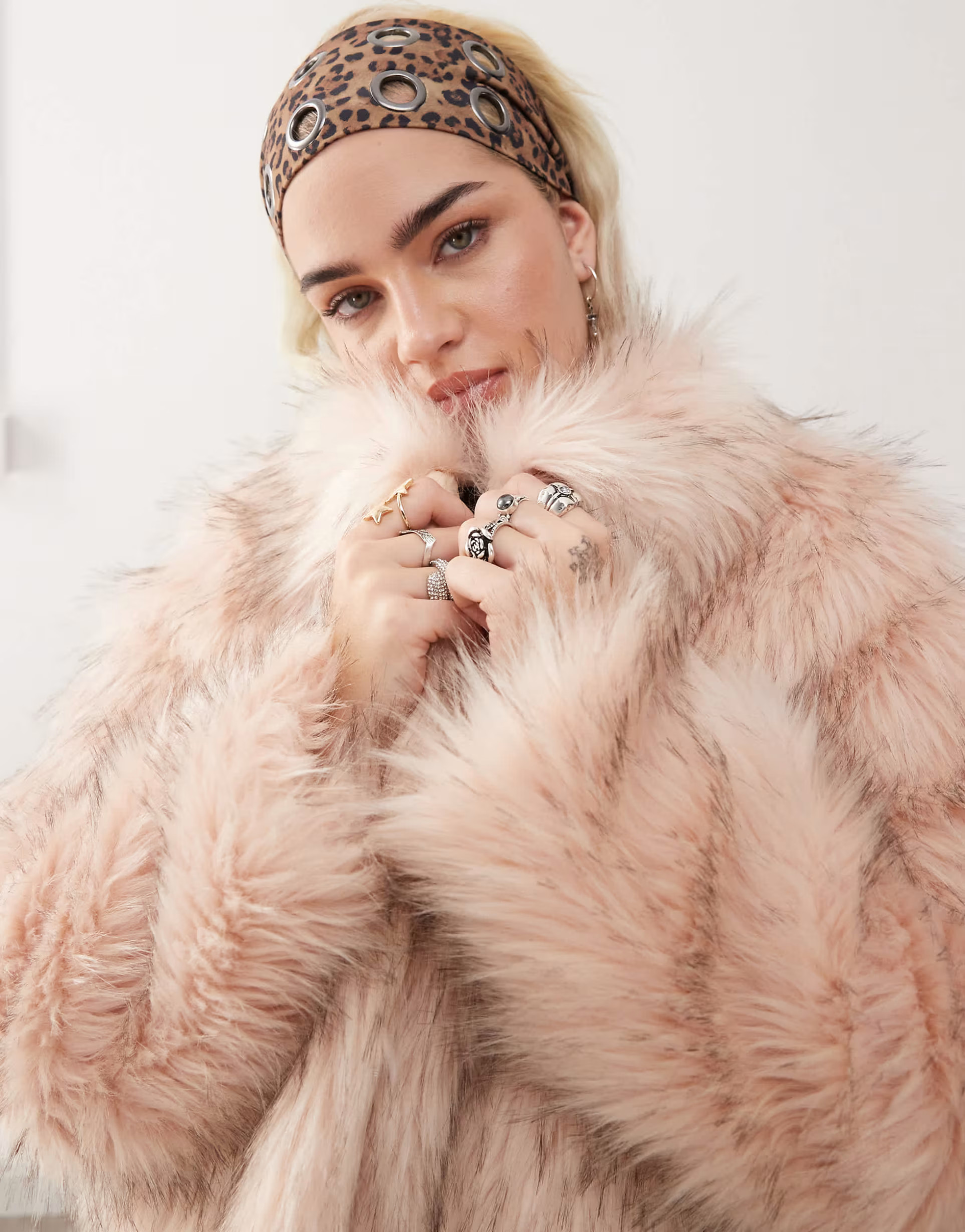 COLLUSION faux fur coat in pink | ASOS (Global)