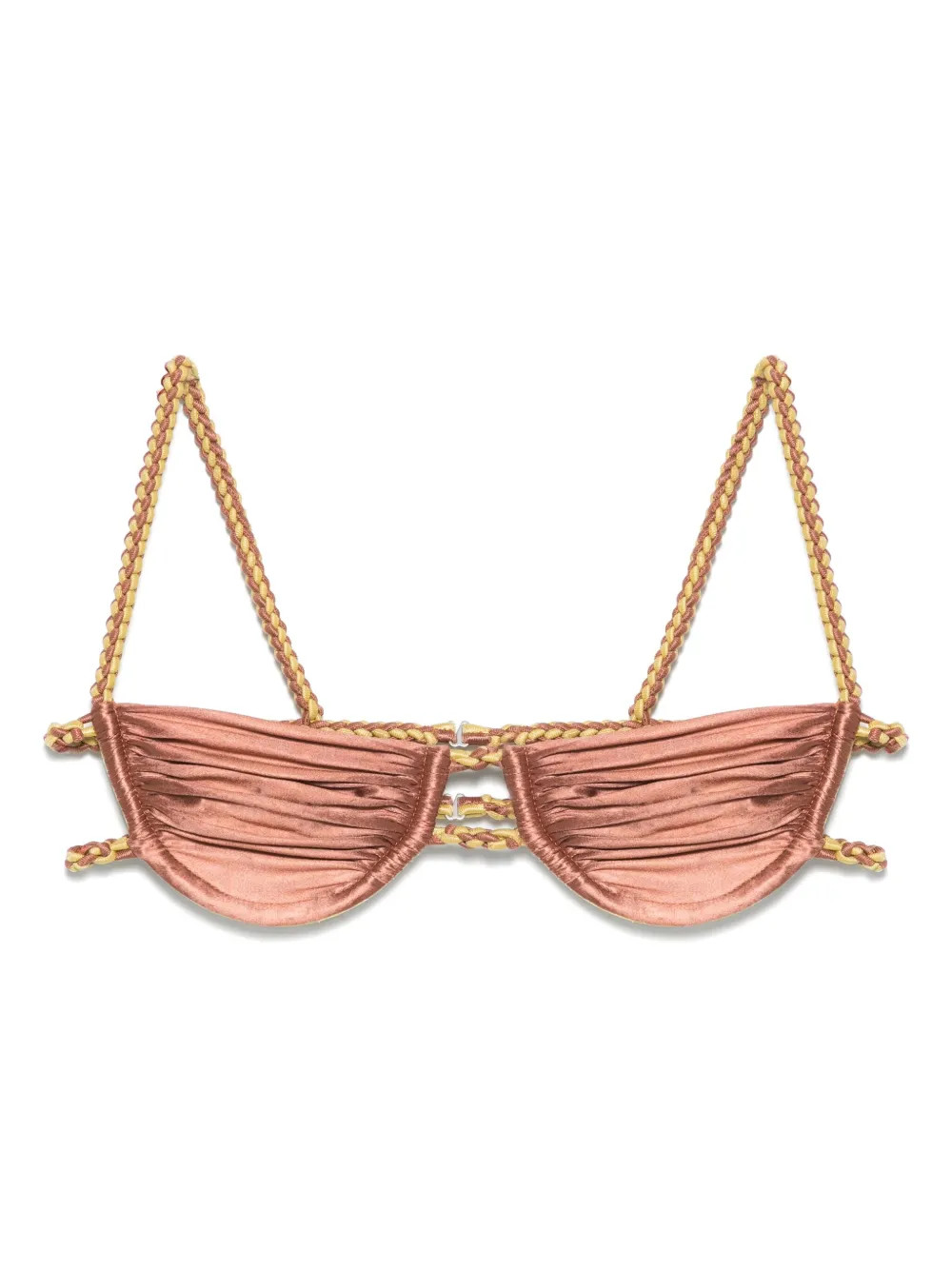 Isa Boulder double-chain Bikini Top | Brown | FARFETCH | Farfetch Global