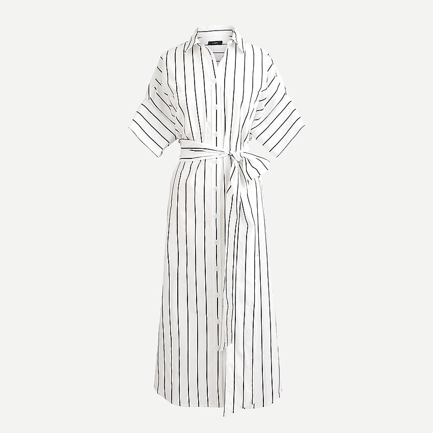 Relaxed-fit short-sleeve cotton poplin shirtdress in stripe | J. Crew US