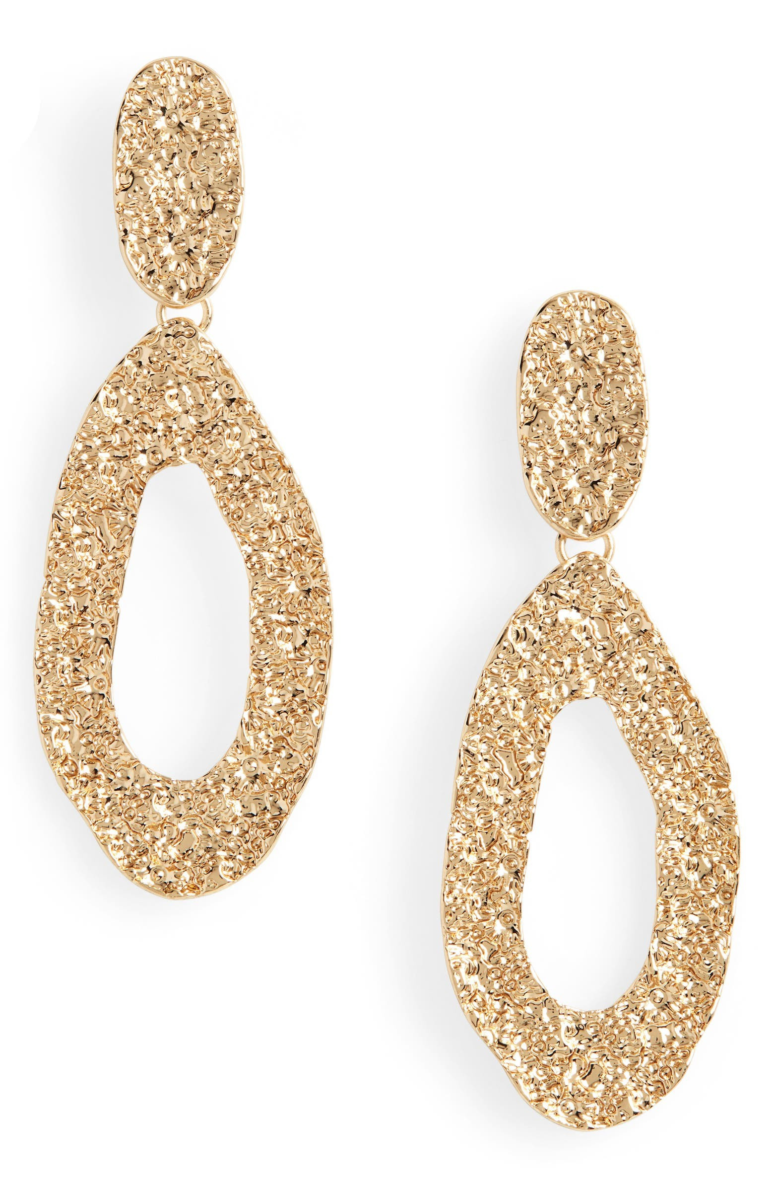 Textured Hoop Drop Earrings | Nordstrom