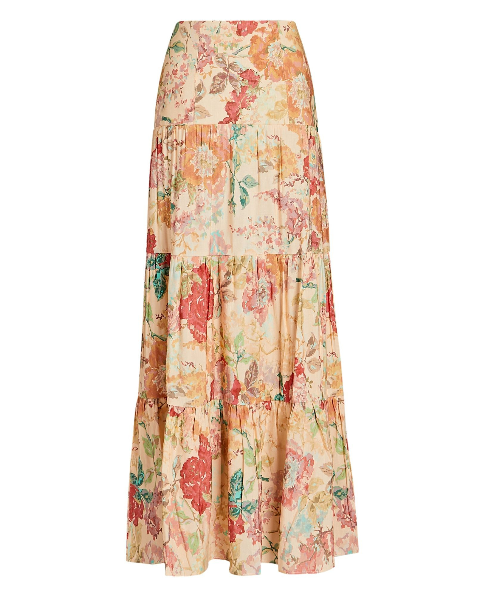 Salvador Floral-Print Linen-Blend Maxi Skirt | INTERMIX