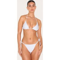 White Basic Triangle and Tie Side Bikini Set | PrettyLittleThing UK