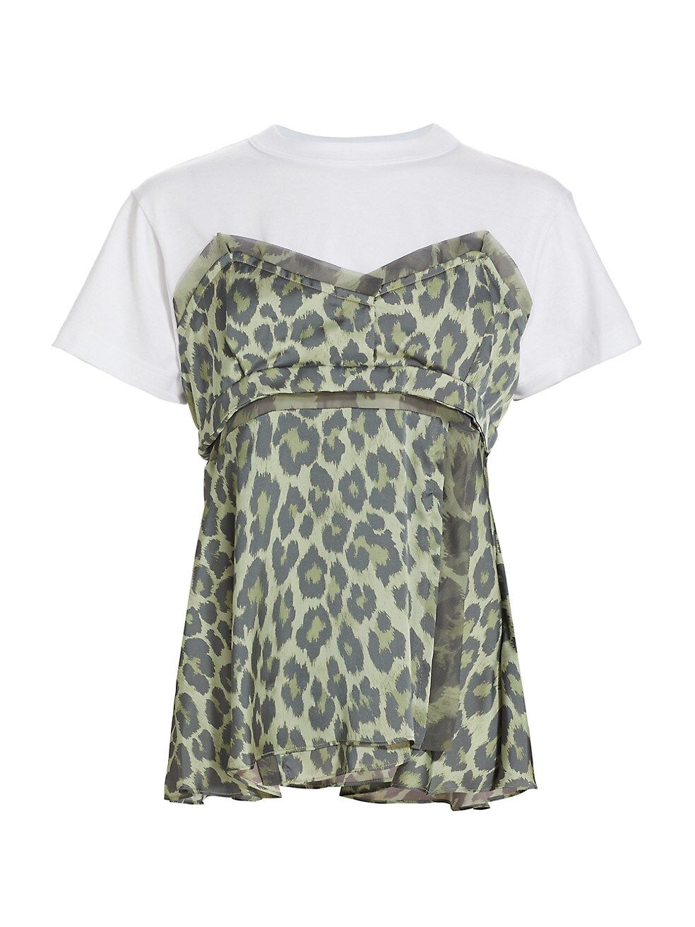 Sacai Leopard Cotton A-Line T-Shirt | Saks Fifth Avenue