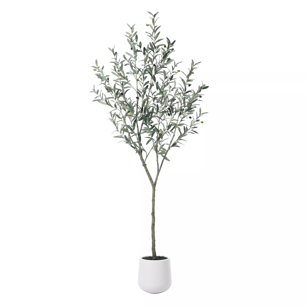 DR.Planzen 5-7FT Faux Olive Tree with Oval White Planter, Pre Potted Fake Greenry Olive Tree for ... | Target